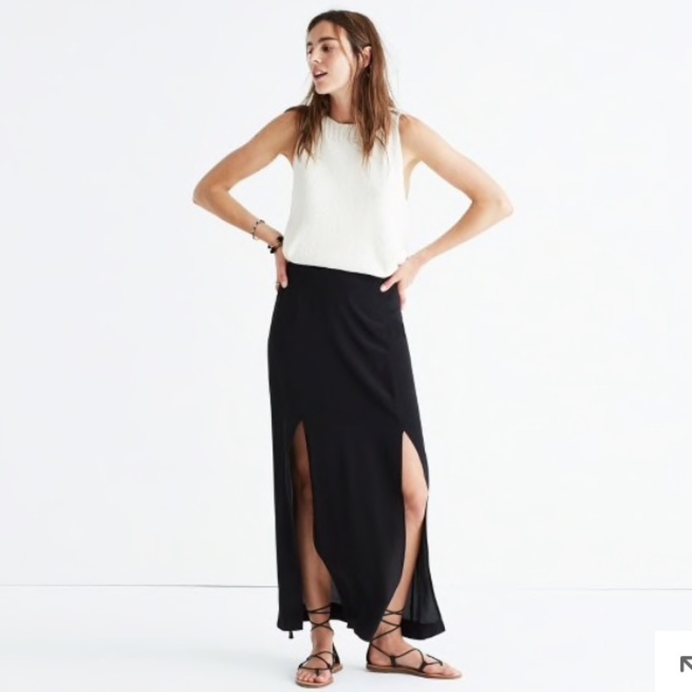 Madewell Silk Two-Slit Maxi Skirt